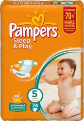 Подгузники, Pampers (Памперс) 11-25 кг р. 5 №74 слип энд плей джуниор ромашка